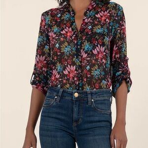 Kut from the Kluth Jasmin Chiffon Button Down Shirt